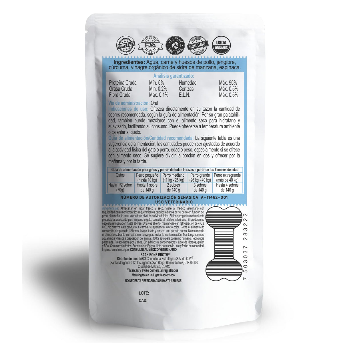 Baak Bone Broth para perros y gatos 28pzas.